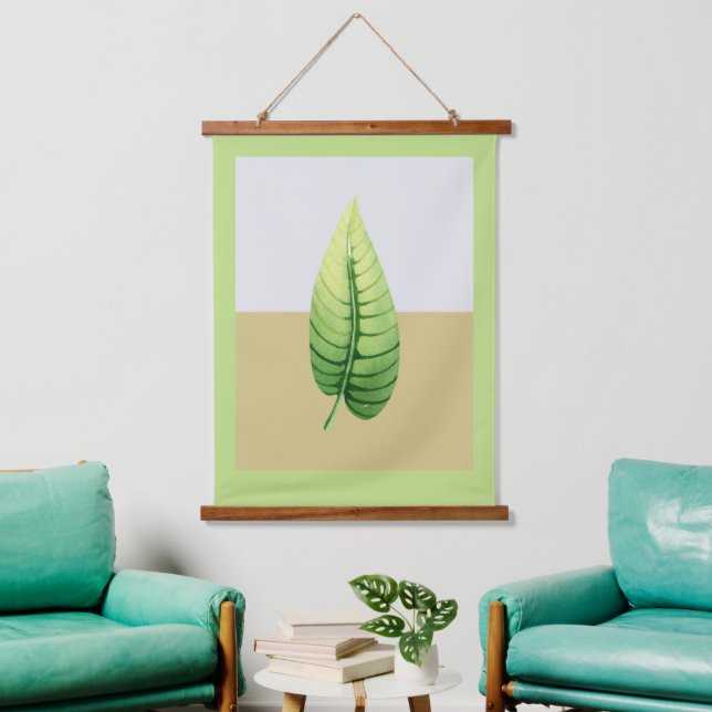 Modern Watercolor Single Leaf   Hanging Tapestry (Living Room)