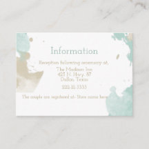 Modern Watercolor Splashes Enclosure Card