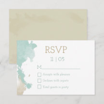 Modern Watercolor Splashes Wedding RSVP