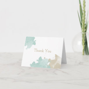 Modern Watercolor Splashes Wedding Thank You Card