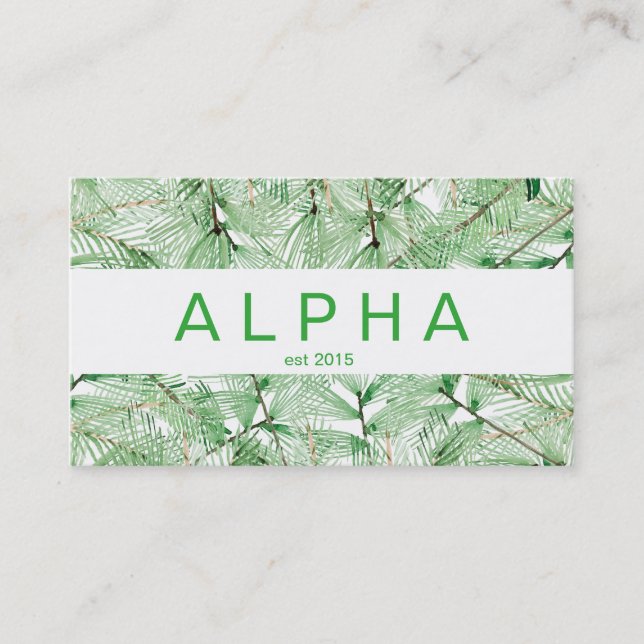 Modern Watercolor Spruce Branches Business Card (Front)
