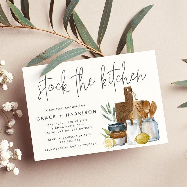 Modern Watercolor Stock The Kitchen Couples Shower Invitation (Creator Uploaded)