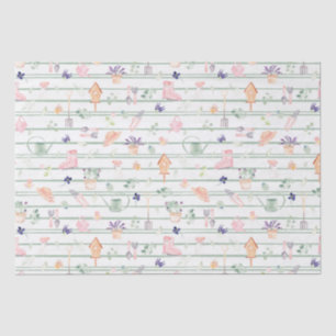 Modern watercolor stripe garden wrapping paper