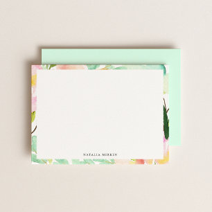 Modern Watercolor Summer Floral Frame Card