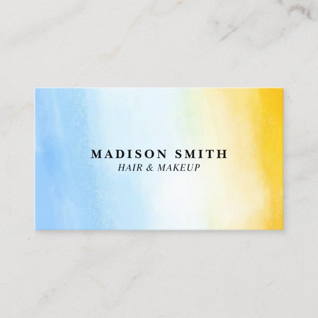 Modern Watercolor | Teal Business Card (Front)