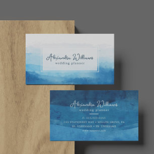 Modern Watercolor Teal Business Card