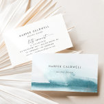 Modern Watercolor | Teal Business Card<br><div class="desc">This modern watercolor teal business card is perfect for a small business owner,  consultant,  stylist and more! The minimalist,  classic and elegant design collection features simple water colour paint brush strokes in pretty jewel tones.</div>