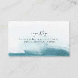Modern Watercolor Teal Gift Registry Enclosure Card