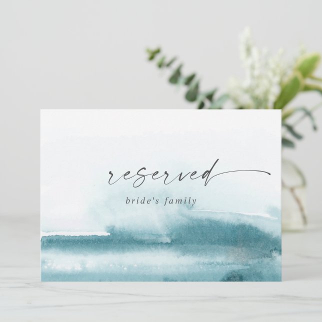 Modern Watercolor | Teal Reserved Sign (Standing Front)