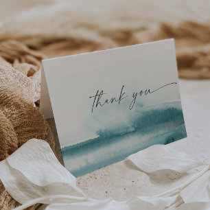 Modern Watercolor Teal Thank You Card