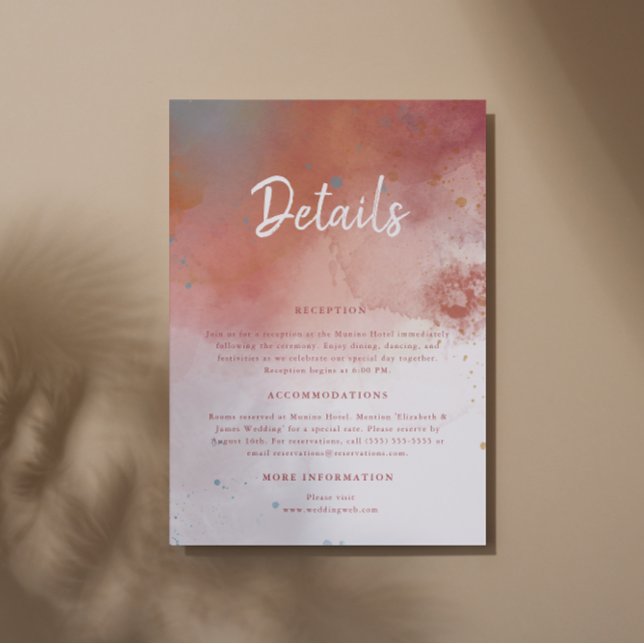 Modern Watercolor Terracotta Desert Boho Wedding Enclosure Card (Creator Uploaded)