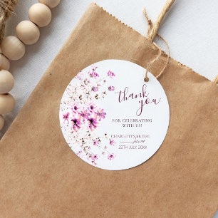 Modern Watercolor Thank You Bridal Shower Sticker