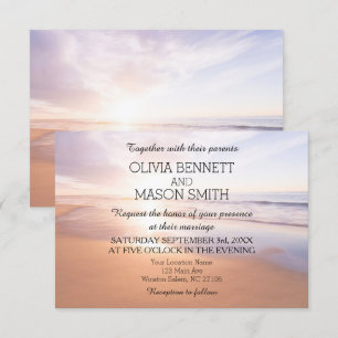 Modern Watercolor Tropical Beach Sea Wedding Card