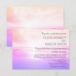 Modern Watercolor Tropical Beach Sea Wedding Card
