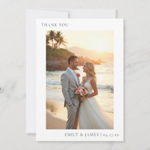 Modern Watercolor Tropical Beach Wedding Thank You
