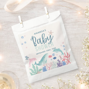 Modern Watercolor Under the Sea Baby Shower Favour Bags