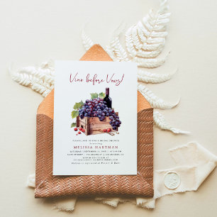 Modern Watercolor Vino before Vows Bridal Shower  Invitation