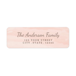 Modern Watercolor Wash Blush Return Address