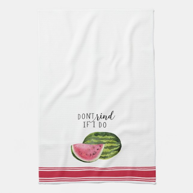 Modern watercolor watermelon pun kitchen towel (Vertical)