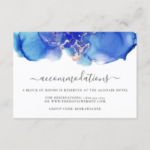 Modern Watercolor Wedding Accommodation Card