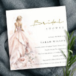 Modern Watercolor Wedding Gown Bridal Shower Invitation<br><div class="desc">If you need any further customisation please feel free to message me on yellowfebstudio@gmail.com.</div>