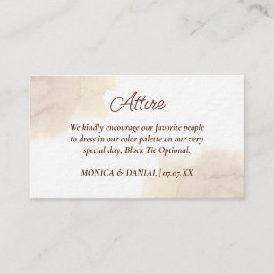 Modern Watercolor Wedding Guest Attire Dress Code Enclosure Card