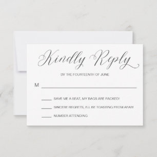 Modern Watercolor Wedding Invitation RSVP Card