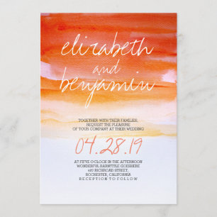 Modern watercolor wedding invitations