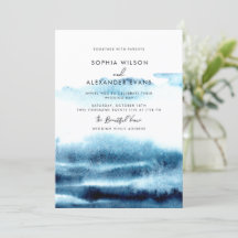 Modern Watercolor Wedding Invitations.