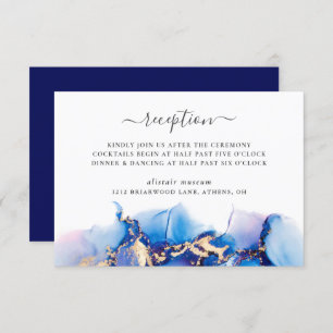 Modern Watercolor Wedding Reception Card