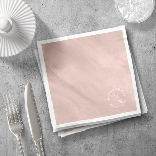 Modern Watercolor Wedding Rose Gold ID816 Napkin
