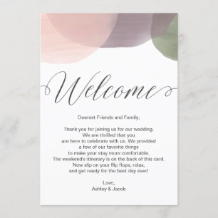 Modern Watercolor Welcome Letter & Itinerary Card