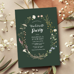 Modern Watercolor Wildflower Bachelorette Party Invitation