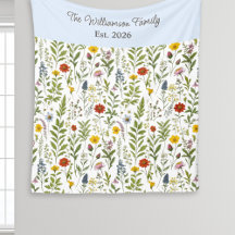 Modern Watercolor Wildflower Pattern Personalised