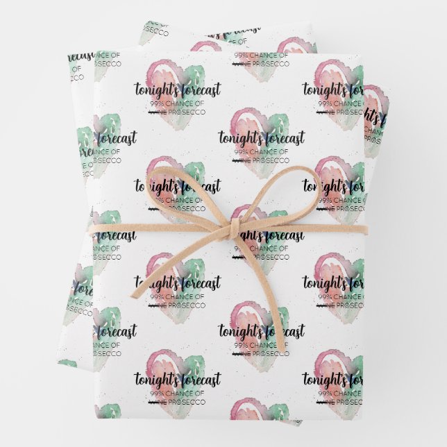 Modern Watercolor Wine Lover Quote Wrapping Paper Sheet (In situ)