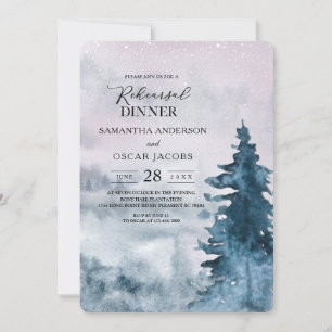Modern Watercolor Winter Christmas Tree Nature Inv Invitation