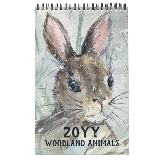 Modern Watercolor Woodland Forest Animals Nature Calendar (Cover)