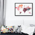 Modern Watercolor World Map Canvas Print<br><div class="desc">Modern Watercolor World Artwork</div>