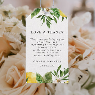 Modern Watercolor Yellow Lemons & Leaf Gift Tags