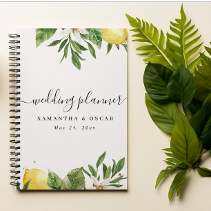 Modern Watercolor Yellow Lemons & Leaf  Planner