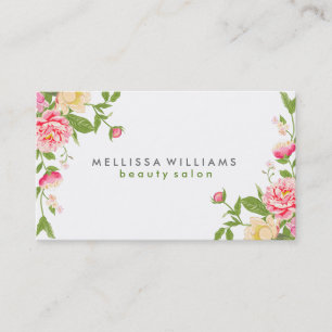 Modern Watercolors Spring Flowers Illustration Business Card