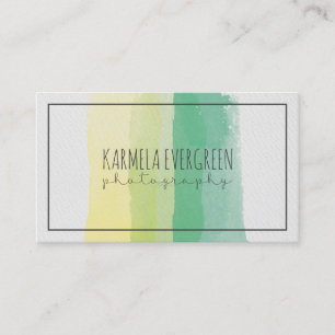 Modern Watercolors Stripes Photograph Template Business Card