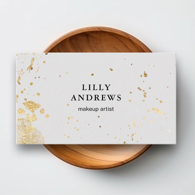 Modern Watercolour Gold Grau Business Card (Creator Uploaded)