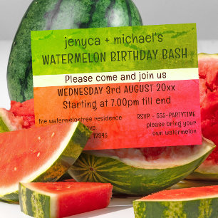 Modern Watermelon Birthday Party Invitation