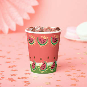 Modern Watermelon Splash Baby Shower Paper Cups