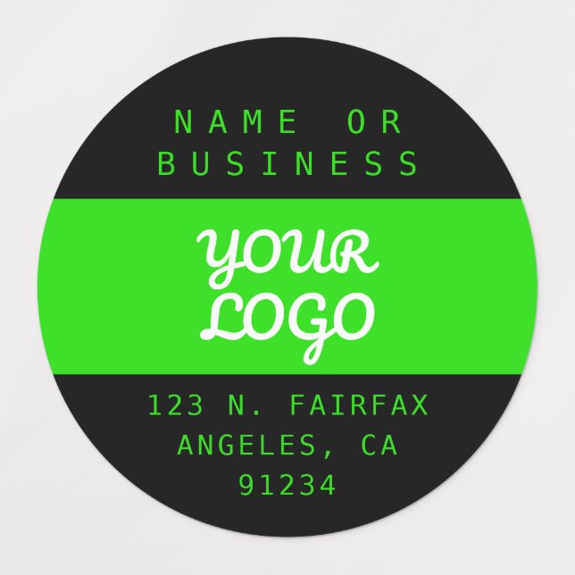 Modern Waterproof Logo & Text | Black Bright Green (Design 1)