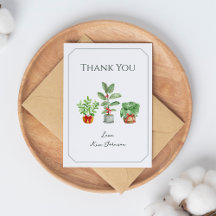 Modern Watrecolor Botanical Thank You Card