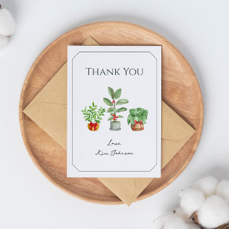 Modern Watrecolor Botanical Thank You Card