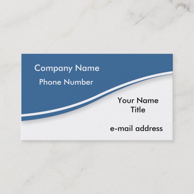 Modern Wave Cutout Navy Blue White Business Card (Front)