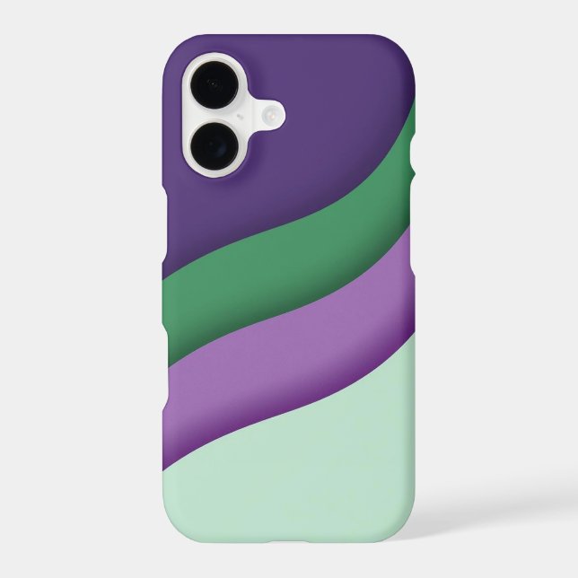 Modern Wave Purple Green iPhone case (Back)